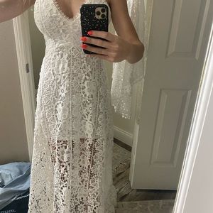 Vici White Lace Maxi Dress